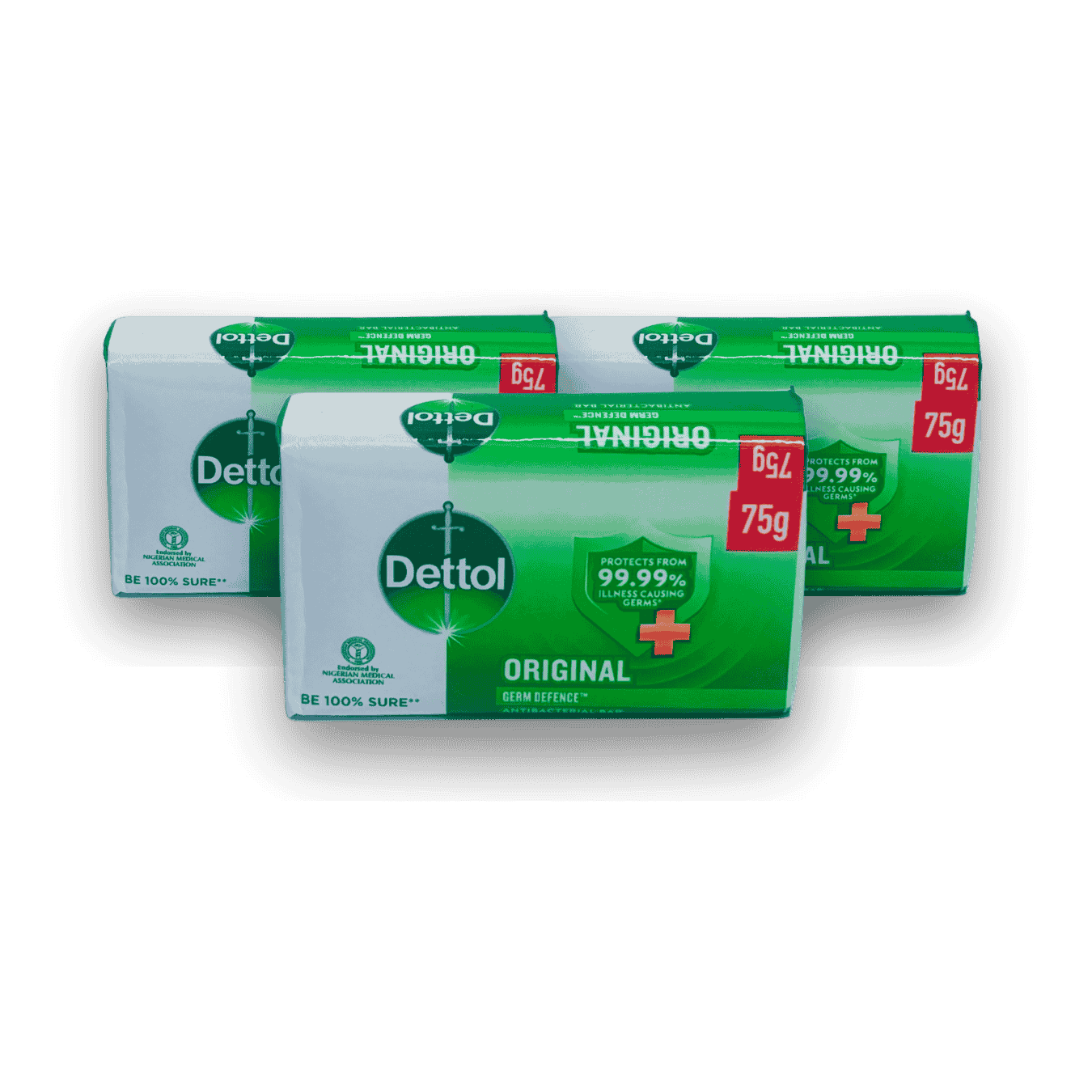 - Dettol Antibacterial Soap 55g – kills 99.9% of germs for clean, healthy skin
