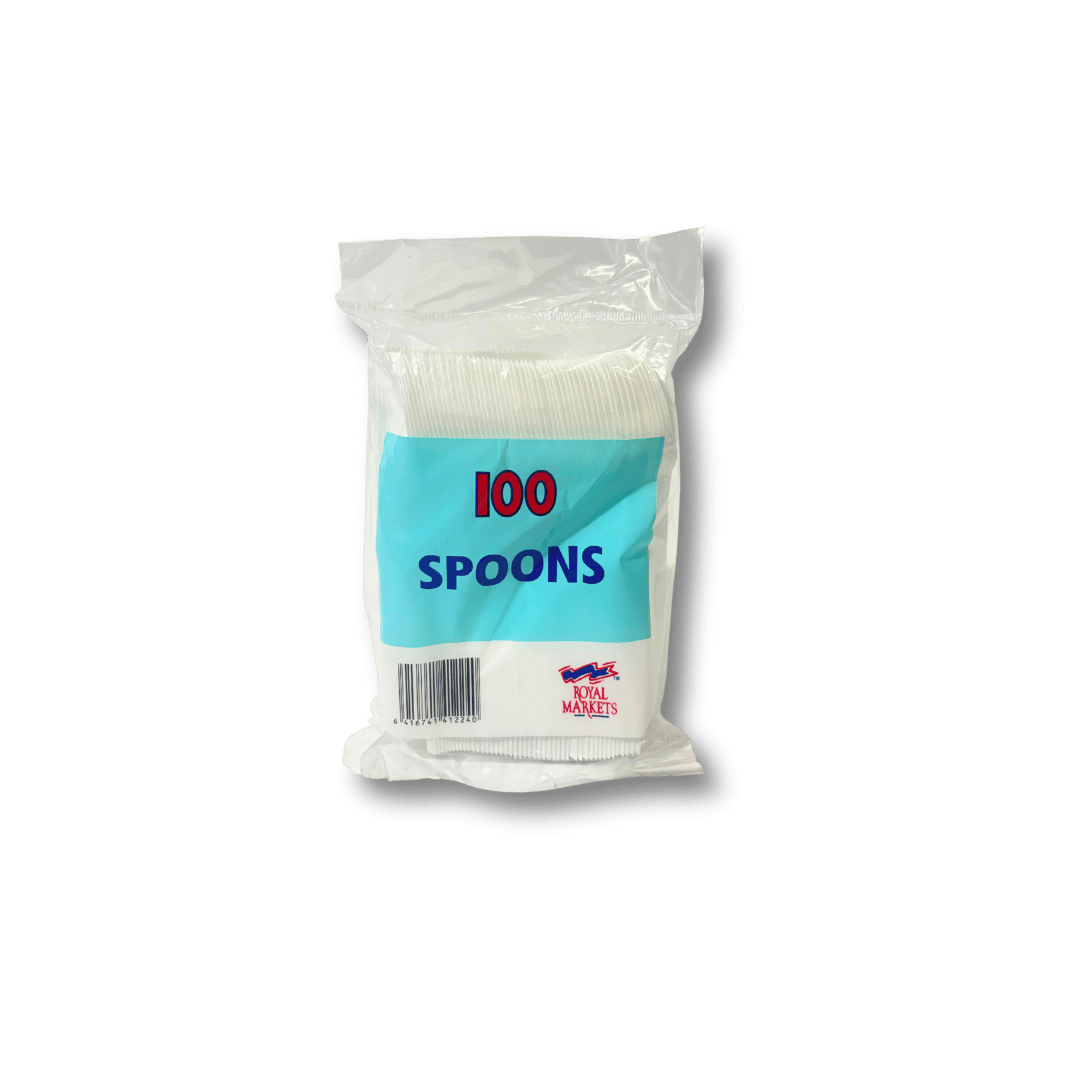 Royal Market Plastic Spoons – 100 disposable spoons for parties and everyday use