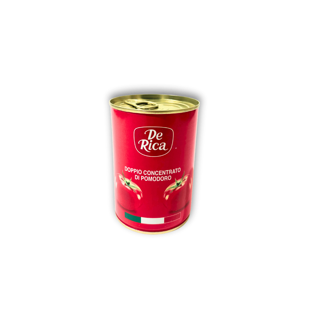 De Rica Tomato Purée – Thick, smooth tomato concentrate in retail cans or bulk cartons, ideal for cooking