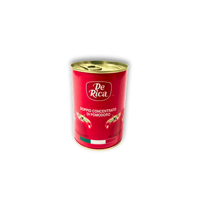 De Rica Tomato Purée – Thick, smooth tomato concentrate in retail cans or bulk cartons, ideal for cooking