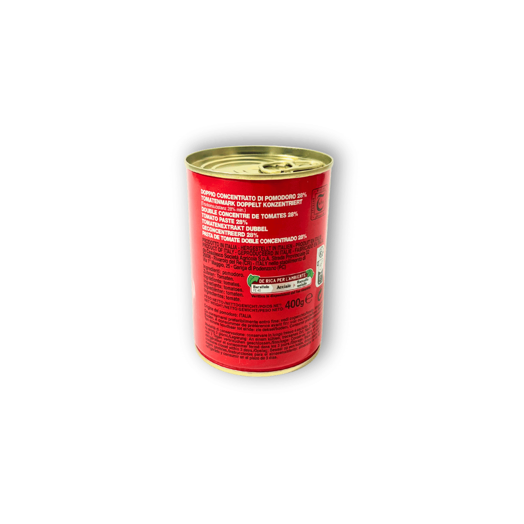 De Rica Tomato Purée – Thick, smooth tomato concentrate in retail cans or bulk cartons, ideal for cooking