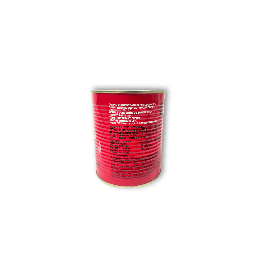 De Rica Tomato Purée – Thick, smooth tomato concentrate in retail cans or bulk cartons, ideal for cooking