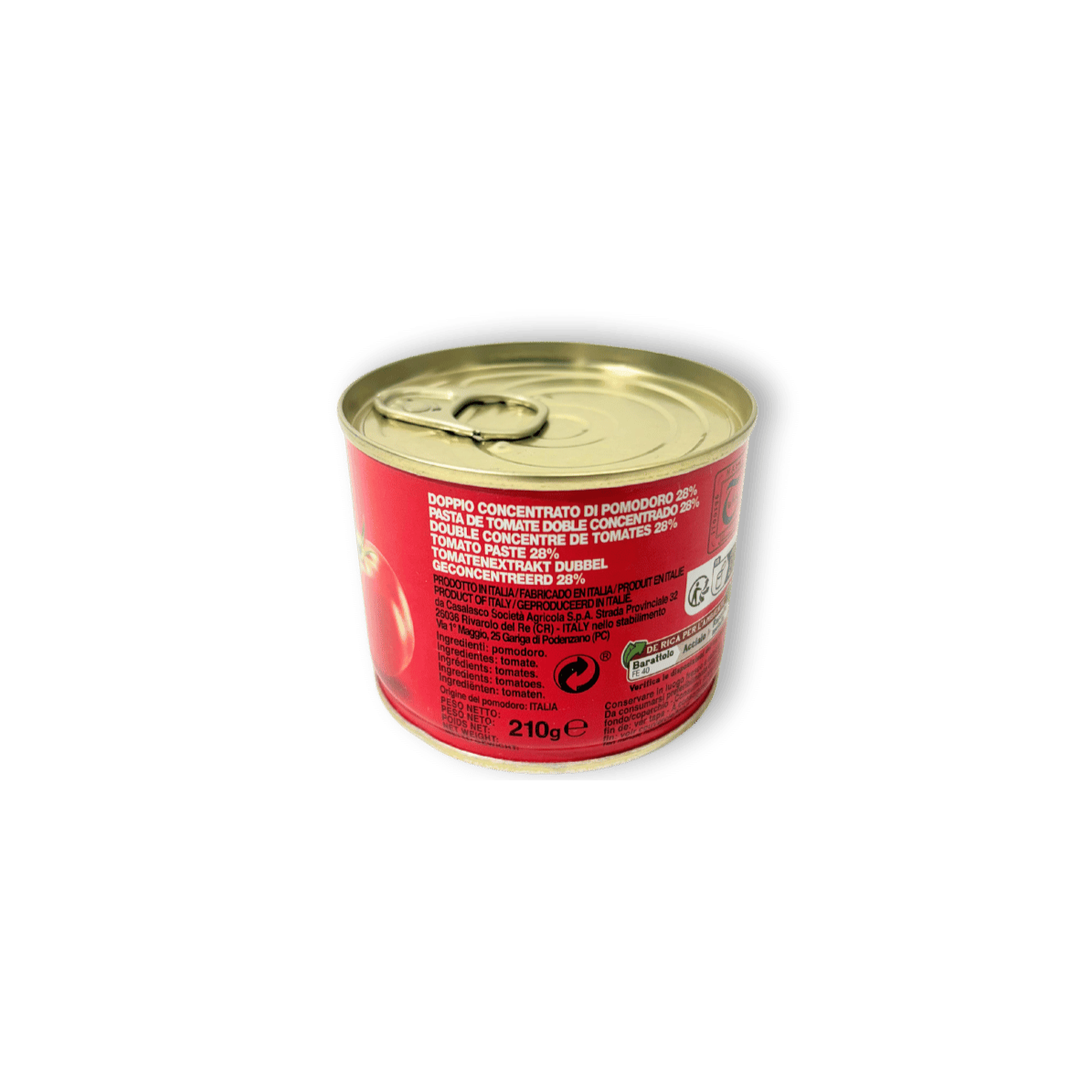 De Rica Tomato Purée – Thick, smooth tomato concentrate in retail cans or bulk cartons, ideal for cooking