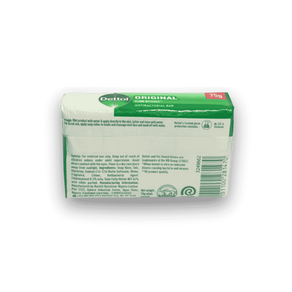 - Dettol Antibacterial Soap 55g – kills 99.9% of germs for clean, healthy skin
