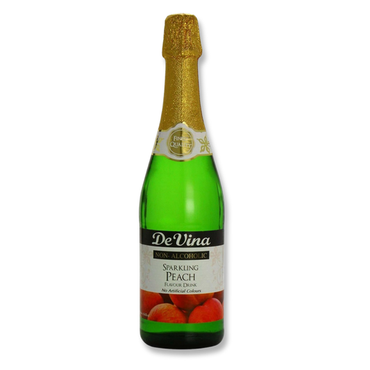 Non-Alcoholic Sparkling Peach – 750ml glass bottle, fruity & refreshing peach flavor from the UK