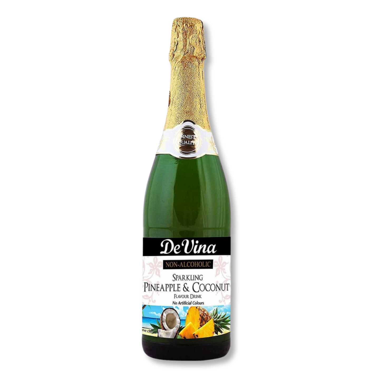 Non-Alcoholic Sparkling Pineapple & Coconut – 750ml glass bottle, tropical fruity blend from the UK