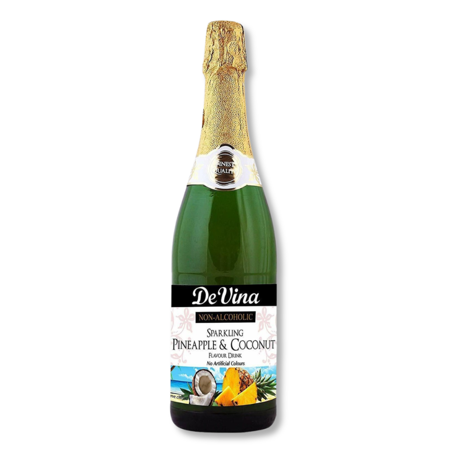 Non-Alcoholic Sparkling Pineapple & Coconut – 750ml glass bottle, tropical fruity blend from the UK