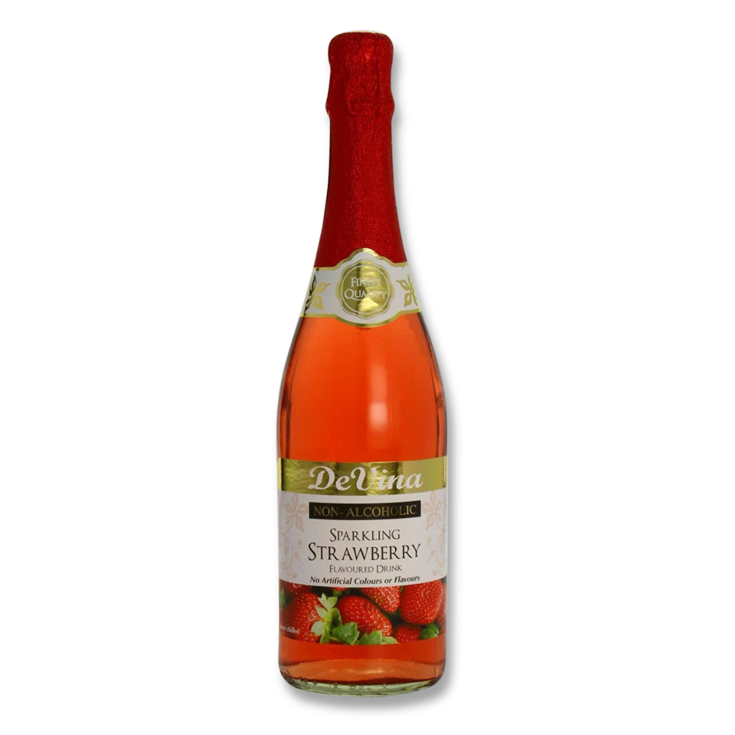 Non-Alcoholic Sparkling Strawberry – 750ml glass bottle, fruity & refreshing strawberry flavor from the UK