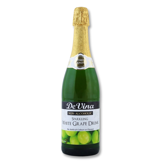 Non-Alcoholic Sparkling White Grape – 750ml glass bottle, crisp & refreshing grape flavor from the UK