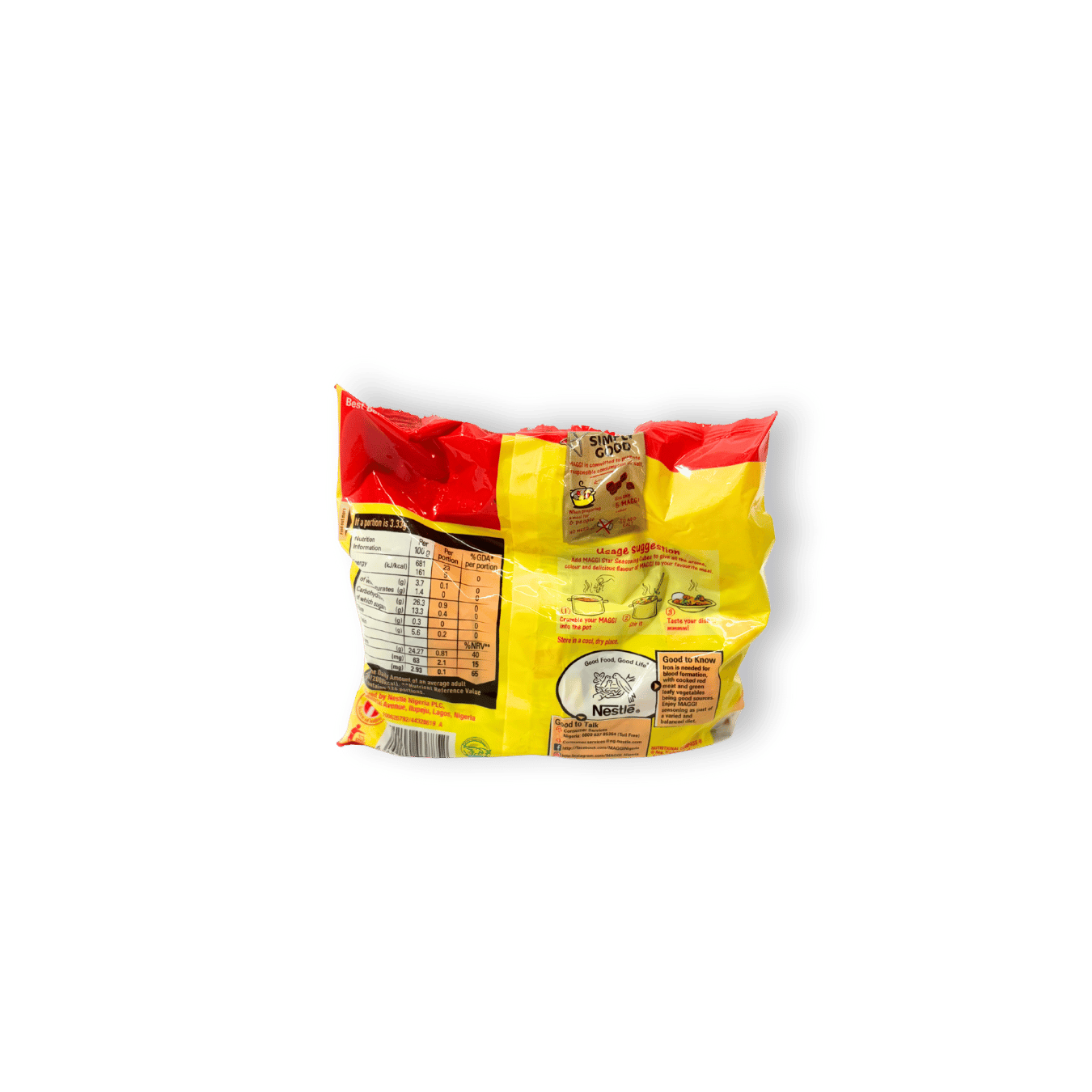 Maggi Seasoning Cubes – Blended spices and oils in solid cubes, perfect for soups, stews, rice, and sauces