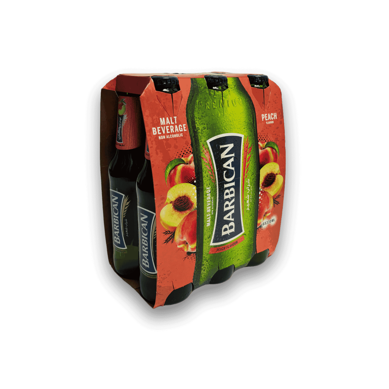 Barbican Peach – non-alcoholic malt drink with juicy peach flavor in 330ml bottles