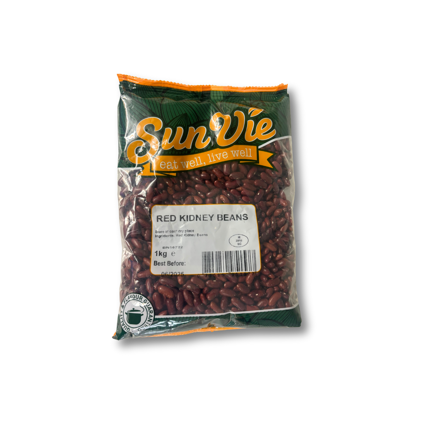 Bag of Sun Vie red kidney beans on a white background
Red Kidney Beans – 100% whole dried beans, retail pack or bulk bag, cleaned & packed in Ireland