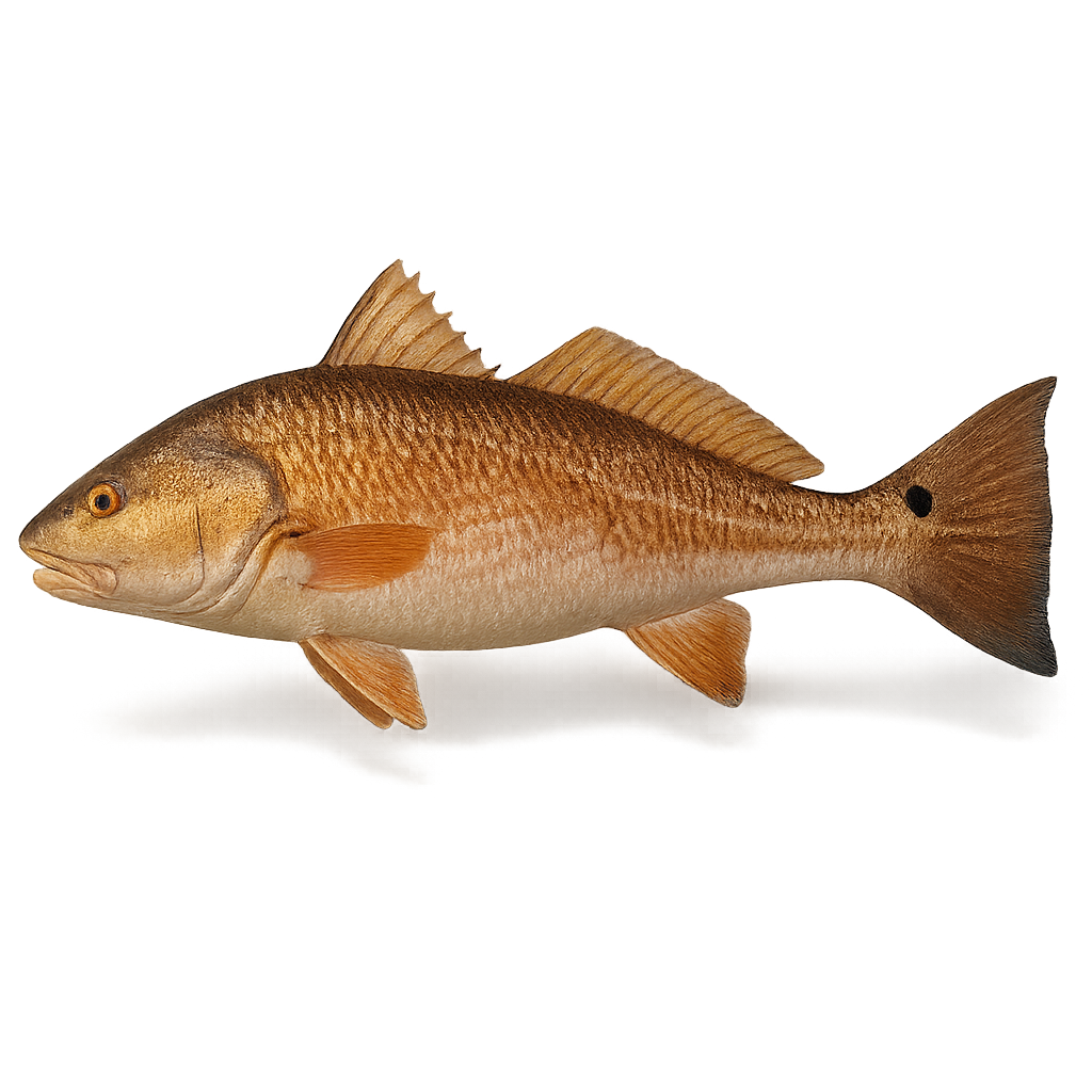 Red fish on a white background