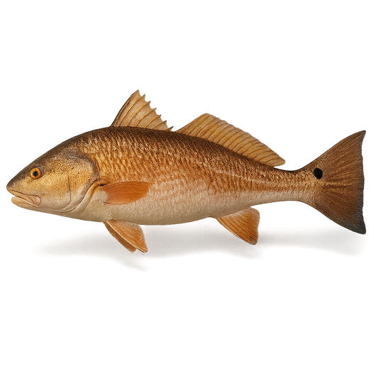 Red fish on a white background