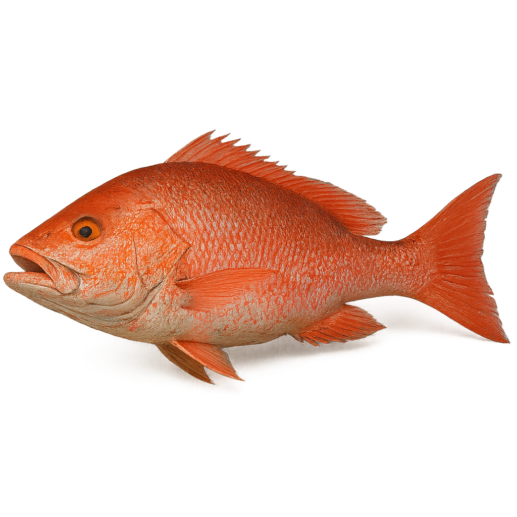 Red fish on a white background
Frozen Red Snapper (Lutjanus campechanus) – Wild caught, whole round fish, block frozen, bulk packed from Ireland & UK