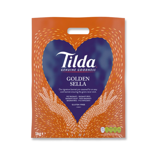 Tilda Golden Sella Basmati Rice – Premium parboiled grains, retail pack or bulk bag, aged & packed in Ireland