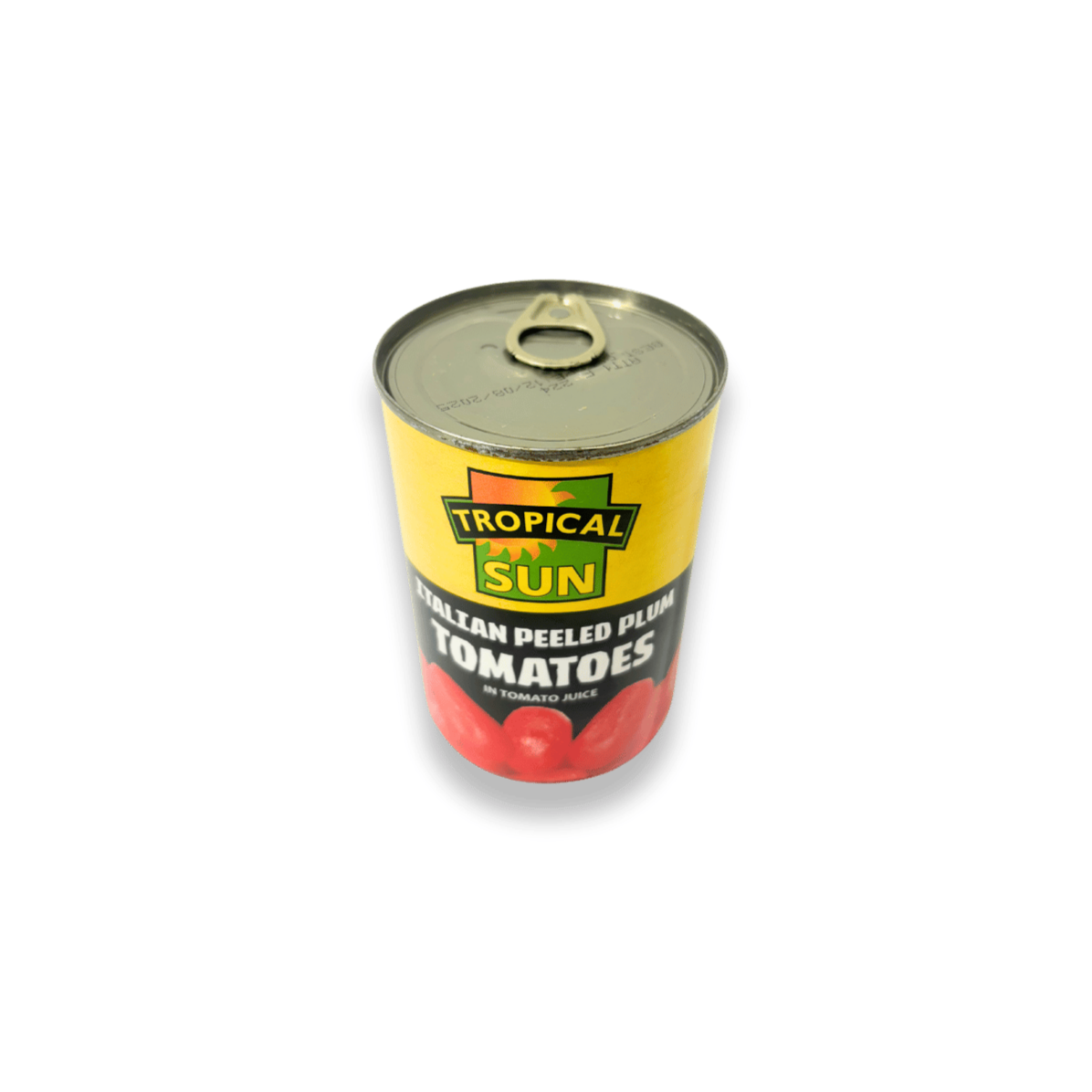 Tropical Sun Italian Peeled Plum Tomatoes – juicy whole tomatoes in rich tomato juice