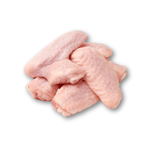 Raw chicken wings on a white background Frozen Turkey Midwings – Trimmed meaty poultry cut without tips, bulk packed from Northern Ireland