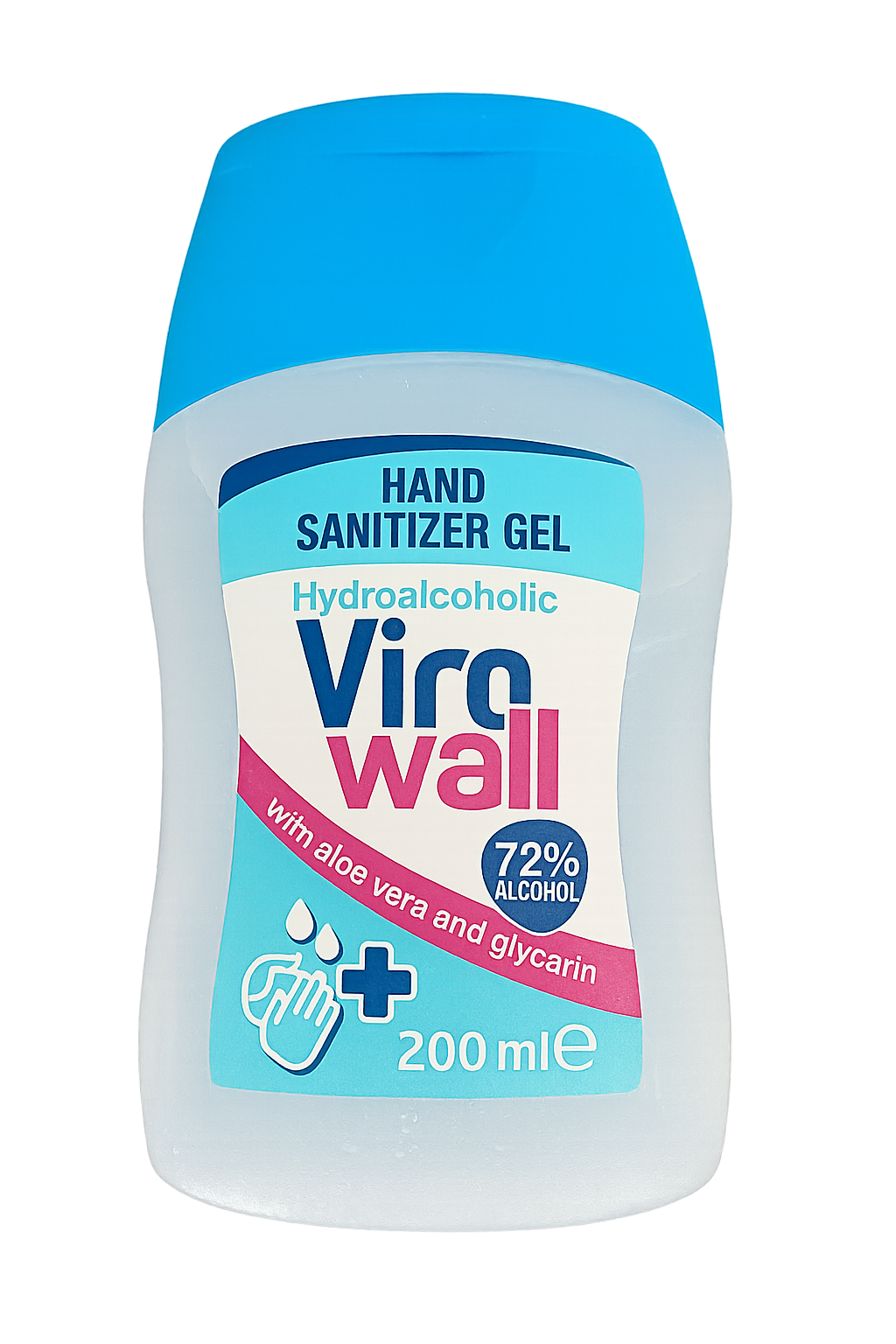 Viro wall hand sanitizer gel bottle on a white background