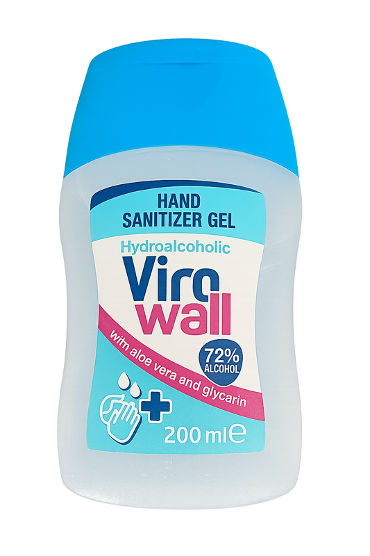 Viro wall hand sanitizer gel bottle on a white background