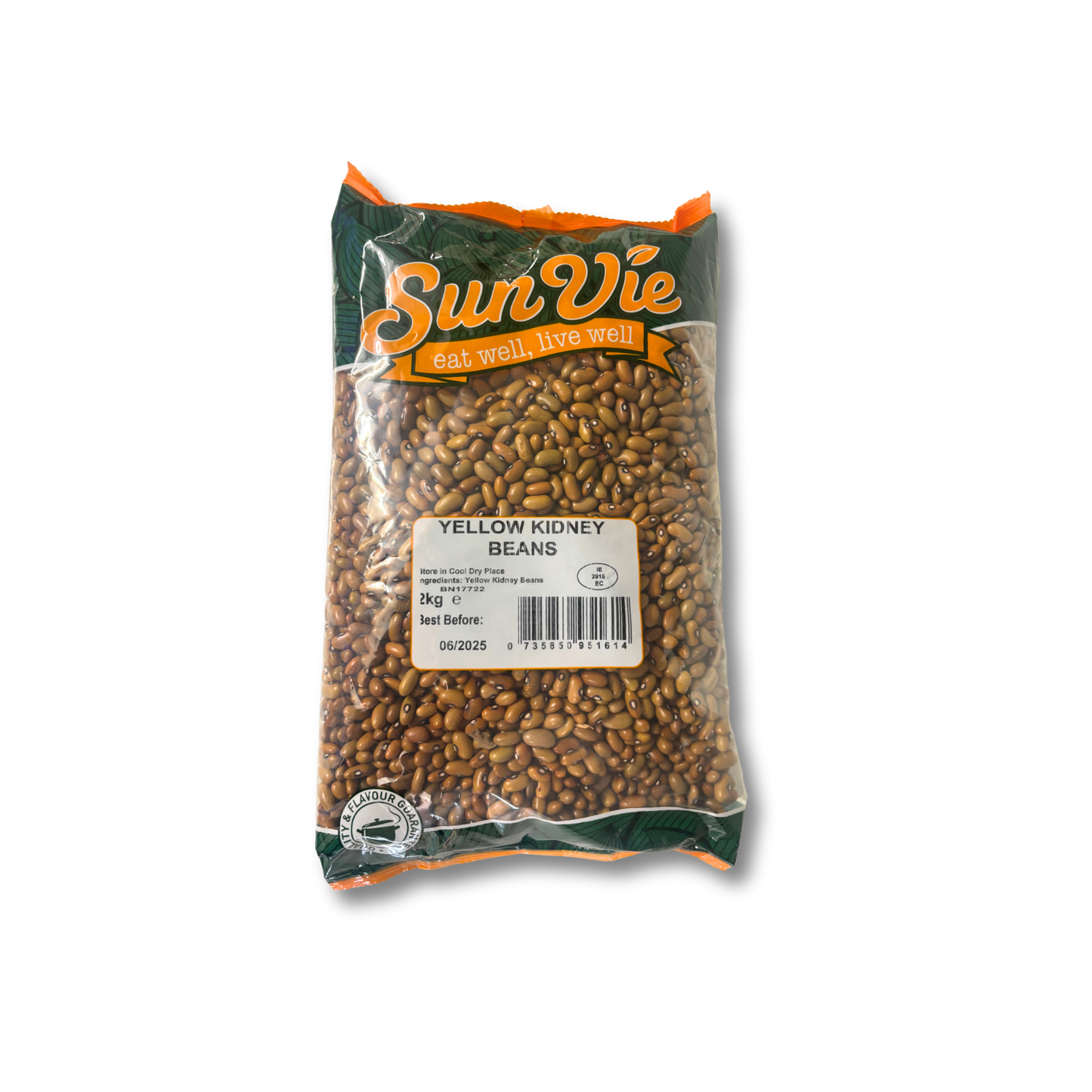Bag of Sun Vie Yellow Kidney Beans on a white background
Yellow Kidney Beans – 100% whole dried beans, retail pack or bulk bag