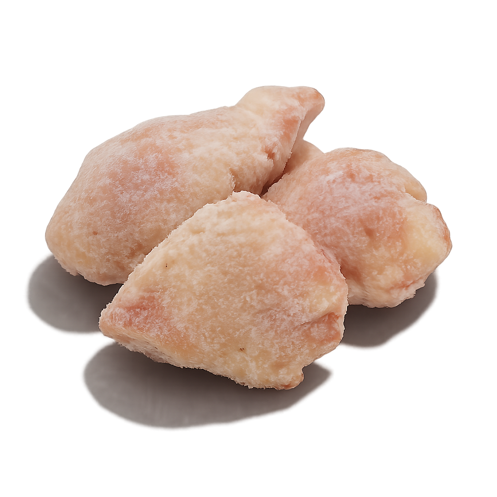 Frozen Chicken Tails – Tender, flavorful poultry portions, frozen & packed in Northern Ireland on a white background